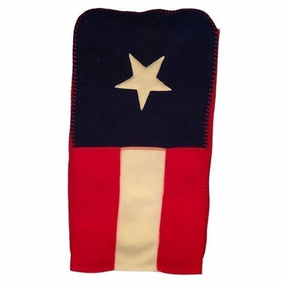 The flag scarf is cozy and soft to the touch. - Picture 7 of 13